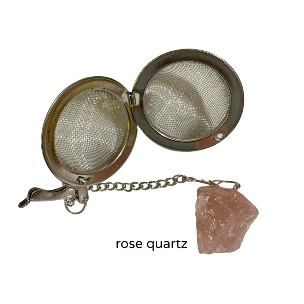 Tea Infuser with Rose Quartz Pendant